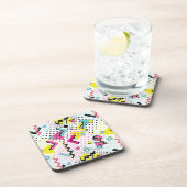 Postmoderne Memphis-Stilmuster Getränkeuntersetzer (Rechte Seite)