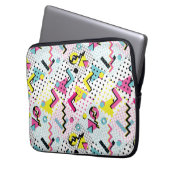 Postmoderne Memphis-Stilmuster Laptopschutzhülle (Vorderseite Links)