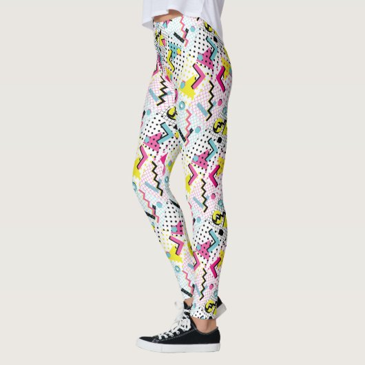 Postmoderne Memphis-Stilmuster Leggings (Links)