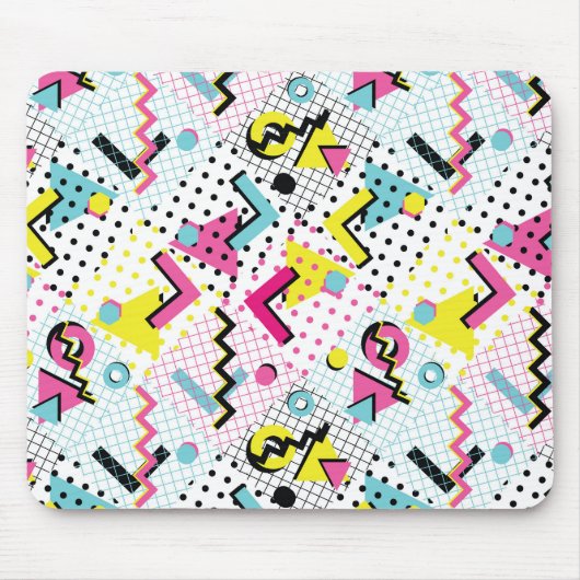 Postmoderne Memphis-Stilmuster Mousepad (Vorne)