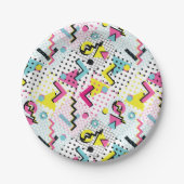 Postmoderne Memphis-Stilmuster Pappteller (Vorderseite)