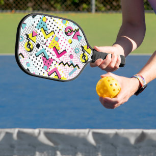 Postmoderne Memphis-Stilmuster Pickleball Schläger