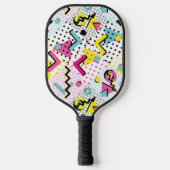 Postmoderne Memphis-Stilmuster Pickleball Schläger (Vorderseite)