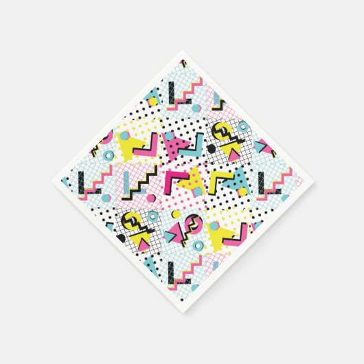 Postmoderne Memphis-Stilmuster Serviette (Ecke)