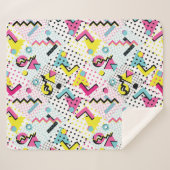 Postmoderne Memphis-Stilmuster Sherpadecke (Vorderseite (Horizontal))