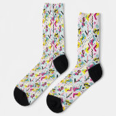 Postmoderne Memphis-Stilmuster Socken (Linkes Detail)