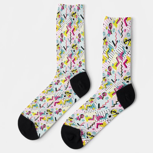 Postmoderne Memphis-Stilmuster Socken (Linkes Detail)