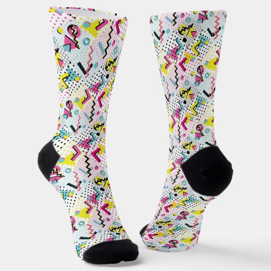 Postmoderne Memphis-Stilmuster Socken (Gewinkelt)