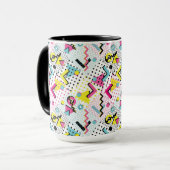 Postmoderne Memphis-Stilmuster Tasse (Vorderseite Links)