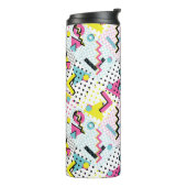 Postmoderne Memphis-Stilmuster Thermosbecher (Nach links gedreht)