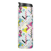Postmoderne Memphis-Stilmuster Thermosbecher (Nach rechts gedreht)