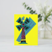 Postmoderne Palm Bird Sans Hintergrund Postkarte (Stehend Vorderseite)