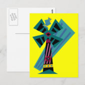 Postmoderne Palm Bird Sans Hintergrund Postkarte (Vorne/Hinten)