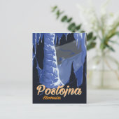 Postojna Slowenien Vintage Reiseplakat Postkarte (Stehend Vorderseite)