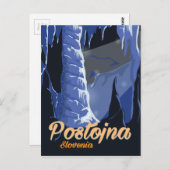 Postojna Slowenien Vintage Reiseplakat Postkarte (Vorne/Hinten)
