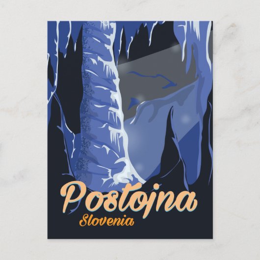 Postojna Slowenien Vintage Reiseplakat Postkarte (Vorderseite)
