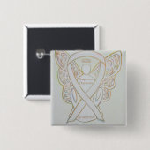 Postpartum Depression Awareness Angel Ribbon Butto Button (Vorne & Hinten)