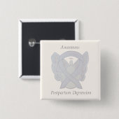 Postpartum Depression Awareness Angel Ribbon Butto Button (Vorne & Hinten)