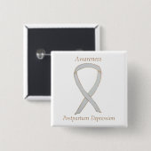 Postpartum Depression Awareness Custom Ribbon Butt Button (Vorne & Hinten)