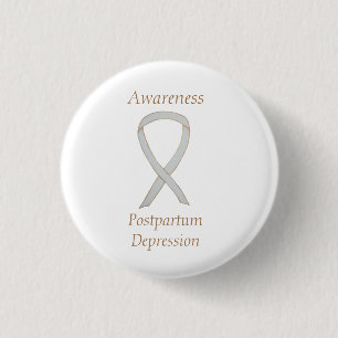 Postpartum Depression Awareness Custom Ribbon Butt Button