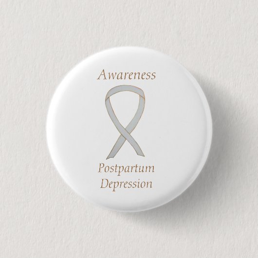 Postpartum Depression Awareness Custom Ribbon Butt Button (Vorderseite)