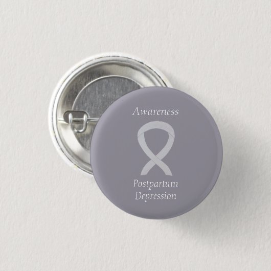 Postpartum Depression Awareness Custom Ribbon Butt Button (Vorne & Hinten)