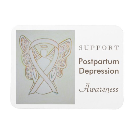 Postpartum Depression Awareness Ribbon Magnet (Horizontal)