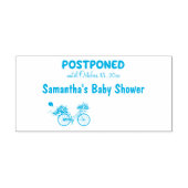POSTPONED Baby Shower Event Custom Date Bike Permastempel (Design)