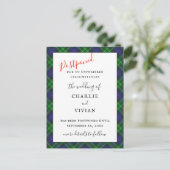 POSTPONED WEDD Abercrombie Clan Tartan Kariert Postkarte (Stehend Vorderseite)