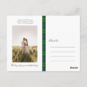 POSTPONED WEDD Abercrombie Clan Tartan Kariert Postkarte (Rückseite)