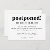 POSTPONED WEDD Ankündigung einfache Informationen (Vorne/Hinten)