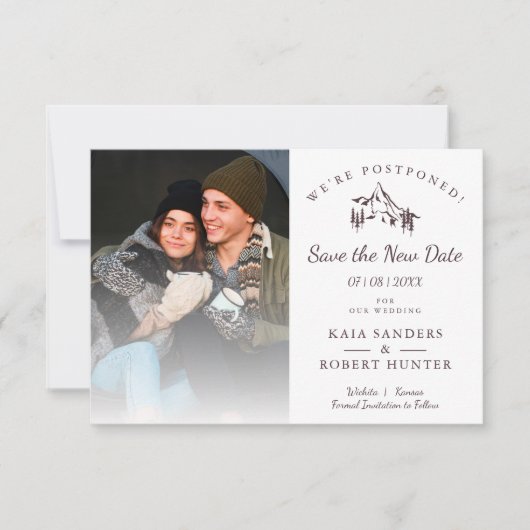 Postponed Wedding Couple Photo Mountain Landscape (Vorderseite)