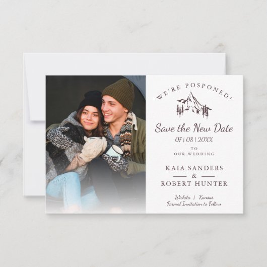 Postponed Wedding Couple Photo Mountain Landscape (Vorderseite)