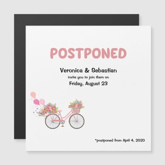 POSTPONED Wedding Event to Future Date Magneteinladung (Vorne/Hinten)