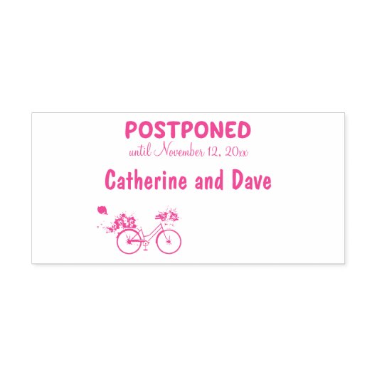 POSTPONED Wedding Special Event Custom Date Bike Permastempel (Design)