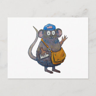 Postpostträger Postmann Vielen Dank, Frau Mouse Postkarte