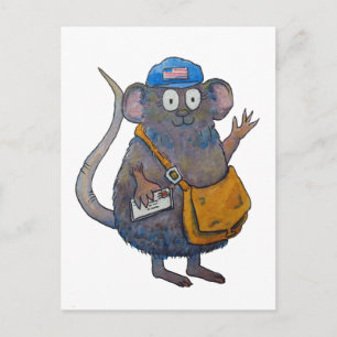 Postpostträger Postmann Vielen Dank, Frau Mouse Postkarte