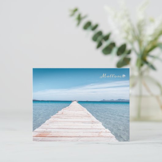 postpuente de la playa de Alcudia en Mallorca Postkarte (Stehend Vorderseite)