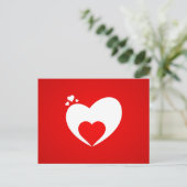 Postrot Herz Postkarte (Stehend Vorderseite)