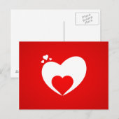 Postrot Herz Postkarte (Vorne/Hinten)