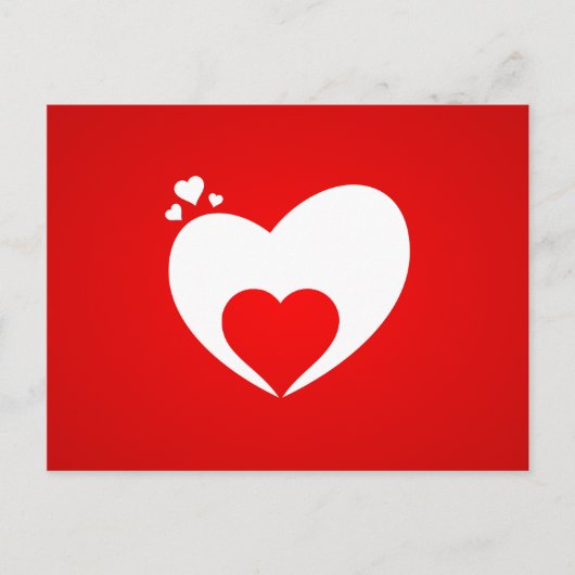 Postrot Herz Postkarte (Vorderseite)