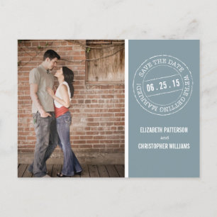 Poststempel-Hochzeitsfoto Save-the-Date-Postkarte Ankündigungspostkarte