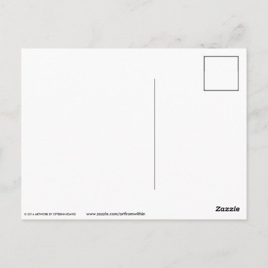 Poststempelbezogene Postkarte (Rückseite)