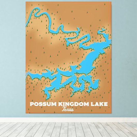 Postsum Kingdom Texas map Leinwanddruck (Insitu (Holzboden))