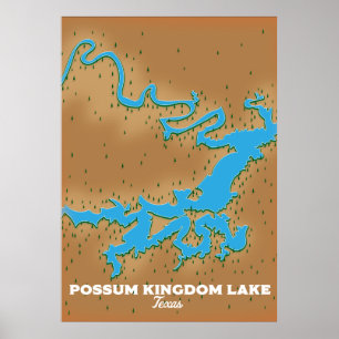 Postsum Kingdom Texas map Poster