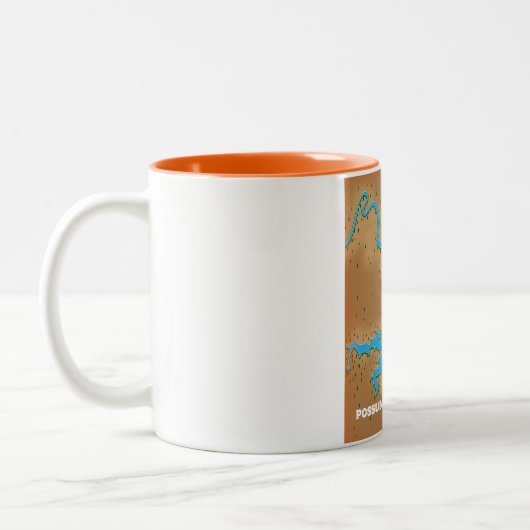 Postsum Kingdom Texas map Zweifarbige Tasse (Links)