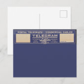 Posttelegramm Vintage Postkarte (Vorne/Hinten)
