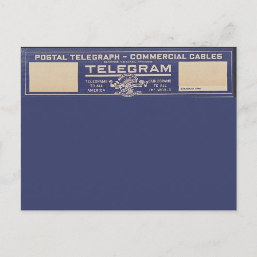 Posttelegramm Vintage Postkarte (Vorderseite)