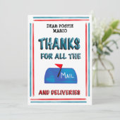 Postträger | Vielen Dank für alle Nachrichten Dankeskarte (Stehend Vorderseite)