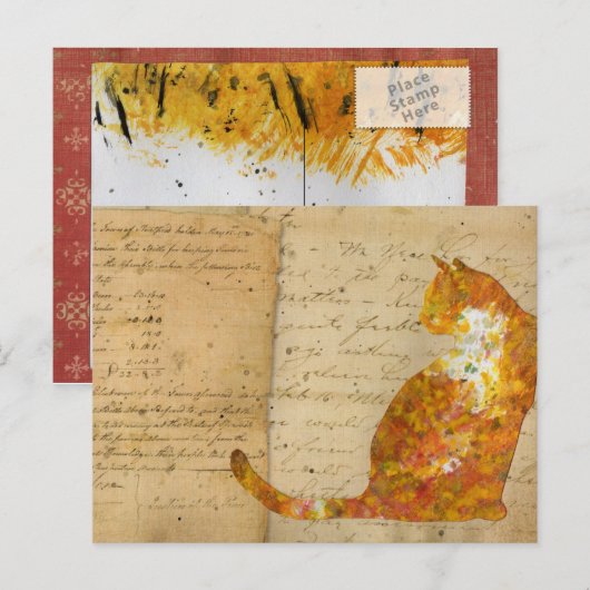 Postübergabekatze Postkarte (Vorne/Hinten)